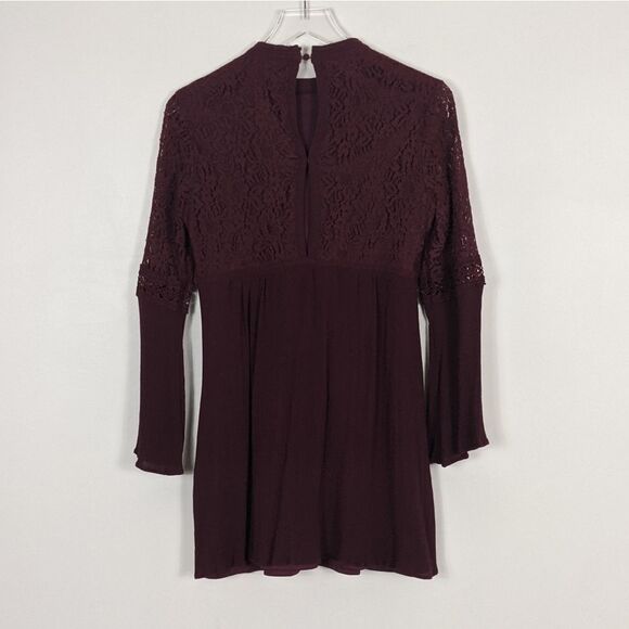 Altar'd State Maroon Lace Mini Dress Women's Medium - Picture 12 of 12